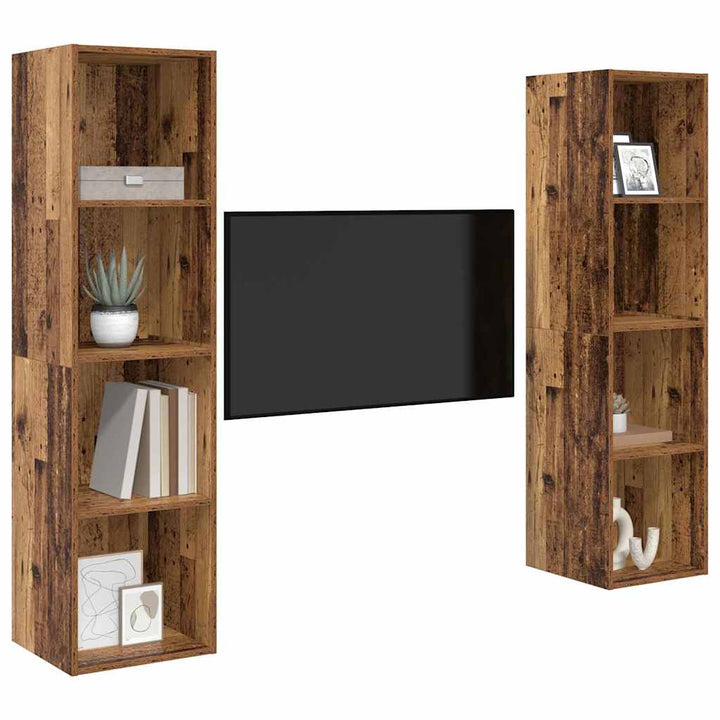 TV-møbelsæt 2 pcs Brun 37 x 37 x 142,5 cm Konstrueret træ