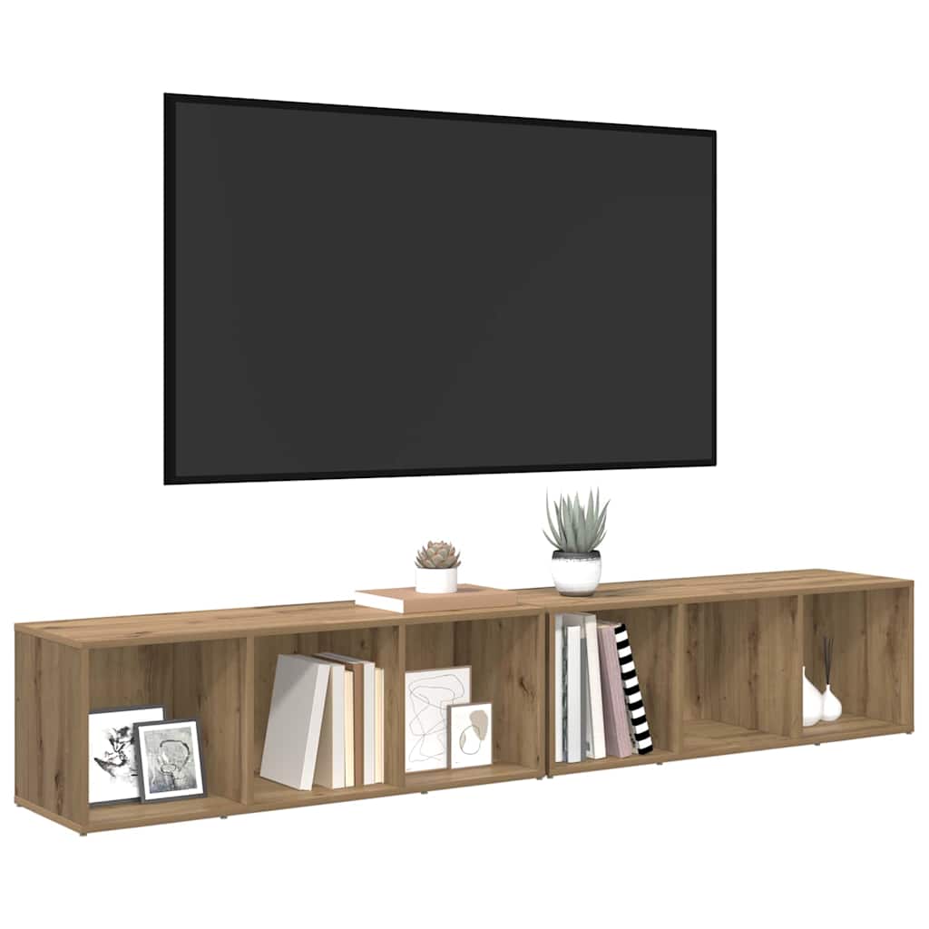 TV-møbelsæt Vægmonteret 2 pcs Artisan Egetræ 37 x 35 x 107cm
