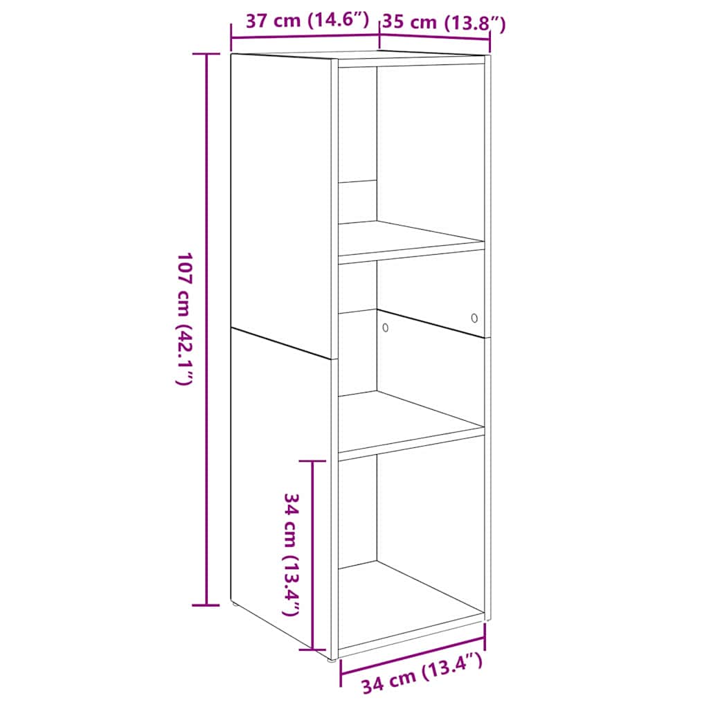 TV-møbelsæt 3 stk. Sort eg Konstrueret træ