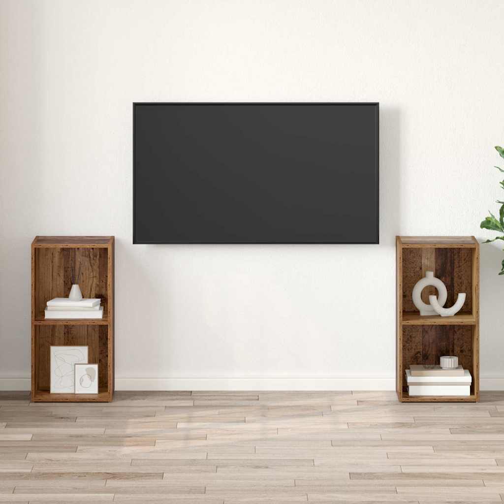 TV-møbelsæt 2 pcs Gammelt træ 72 x 35 x 36,5 cm Konstrueret træ