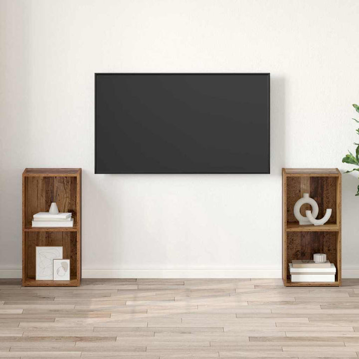 TV-møbelsæt 2 pcs Gammelt træ 72 x 35 x 36,5 cm Konstrueret træ