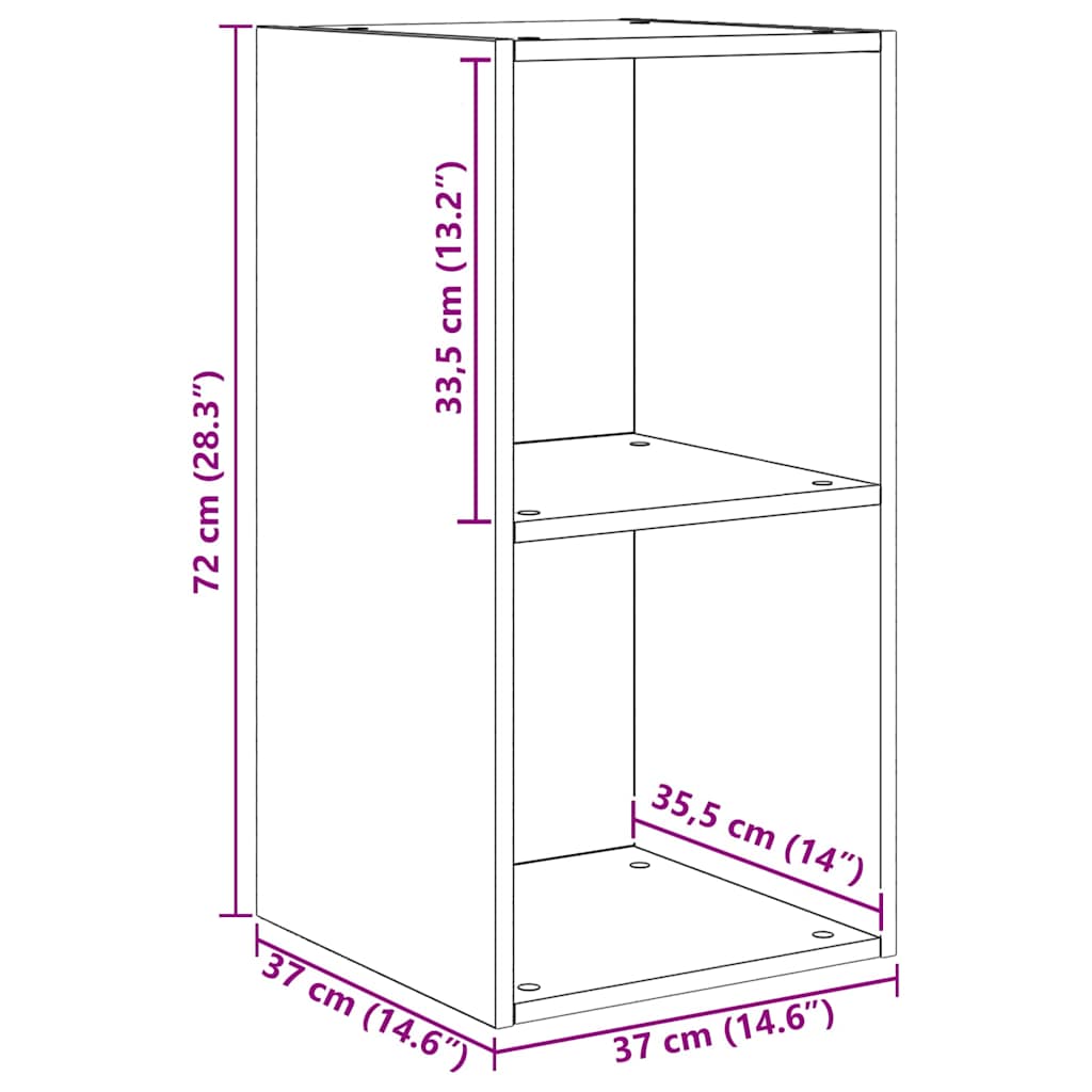TV-møbelsæt 4 pcs Sort eg 37 x 37 x 72 cm Konstrueret træ
