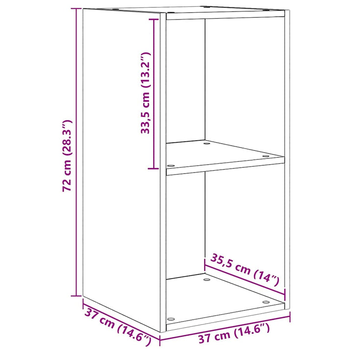 TV-møbelsæt 4 pcs Sort eg 37 x 37 x 72 cm Konstrueret træ