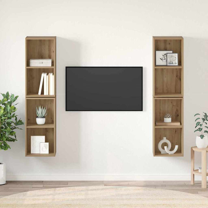 TV-møbelsæt 4 pcs Artisan Egetræ Konstrueret træ