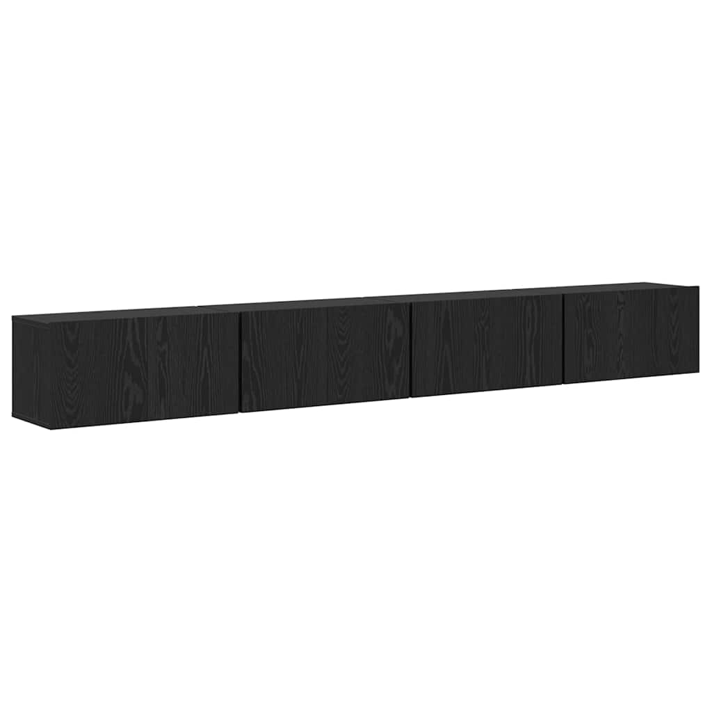 TV-møbelsæt 4 pcs Sort eg 60 x 30 x 30 cm Konstrueret træ