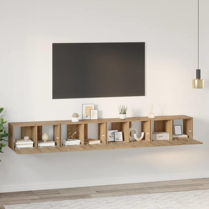 TV-møbelsæt Vægmonteret 4 pcs Artisan Egetræ 60 x 30 x 30 cm