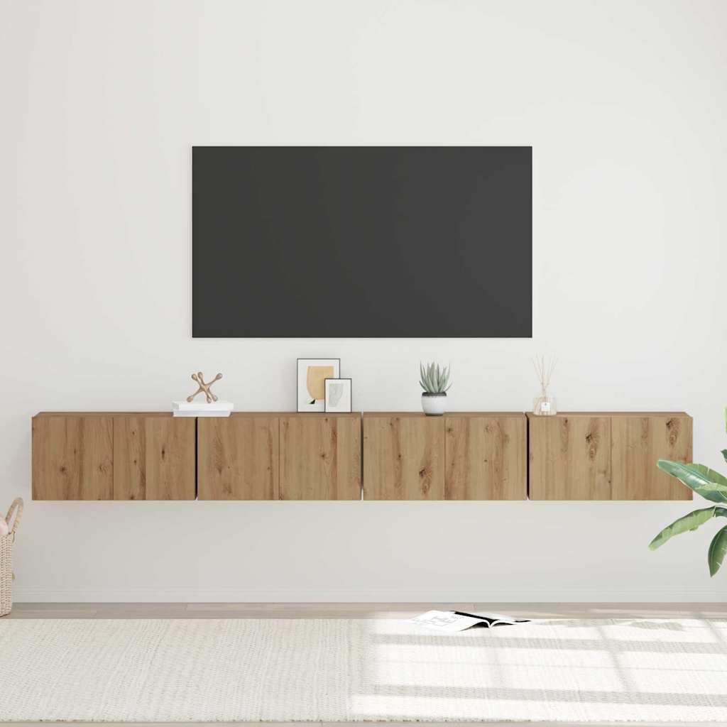 TV-møbelsæt Vægmonteret 4 pcs Artisan Egetræ 60 x 30 x 30 cm