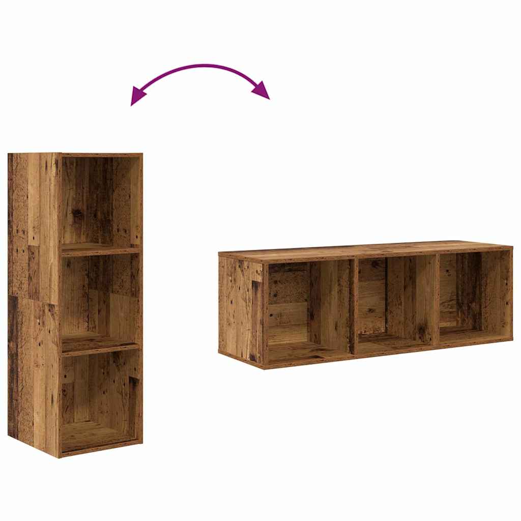 TV-møbelsæt 2 pcs Gammelt træ 37 x 37 x 107 cm Konstrueret træ