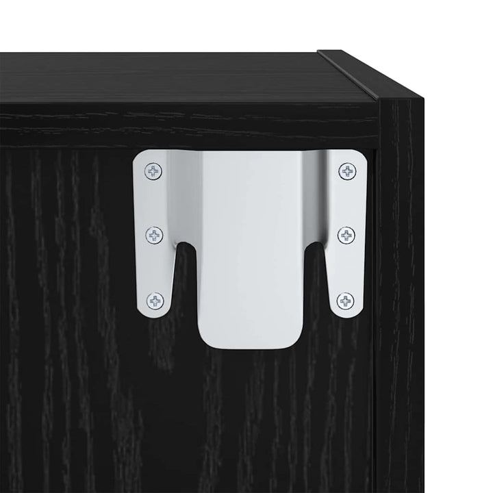TV-møbelsæt 2 pcs Sort eg 37 x 37 x 107 cm Konstrueret træ