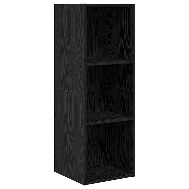 TV-møbelsæt 2 pcs Sort eg 37 x 37 x 107 cm Konstrueret træ