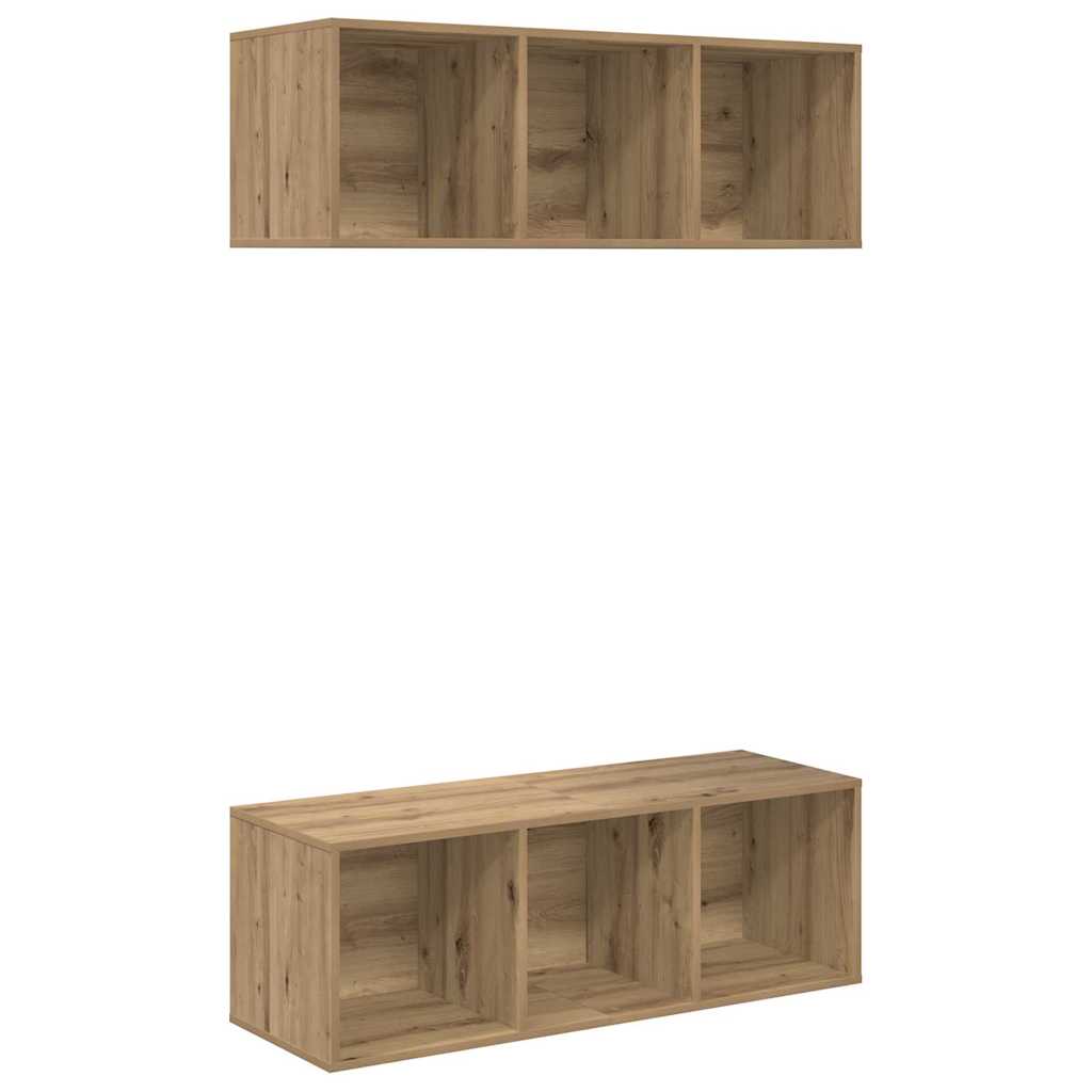 TV-møbelsæt Vægmonteret 2 pcs Artisan Egetræ 37 x 37 x 107 cm