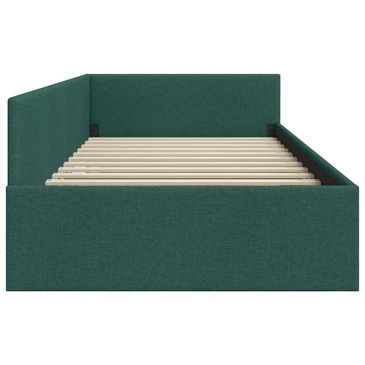 Hjørnesengramme med hovedgærde Mørkegrøn 100 cm x 200 cm Stof