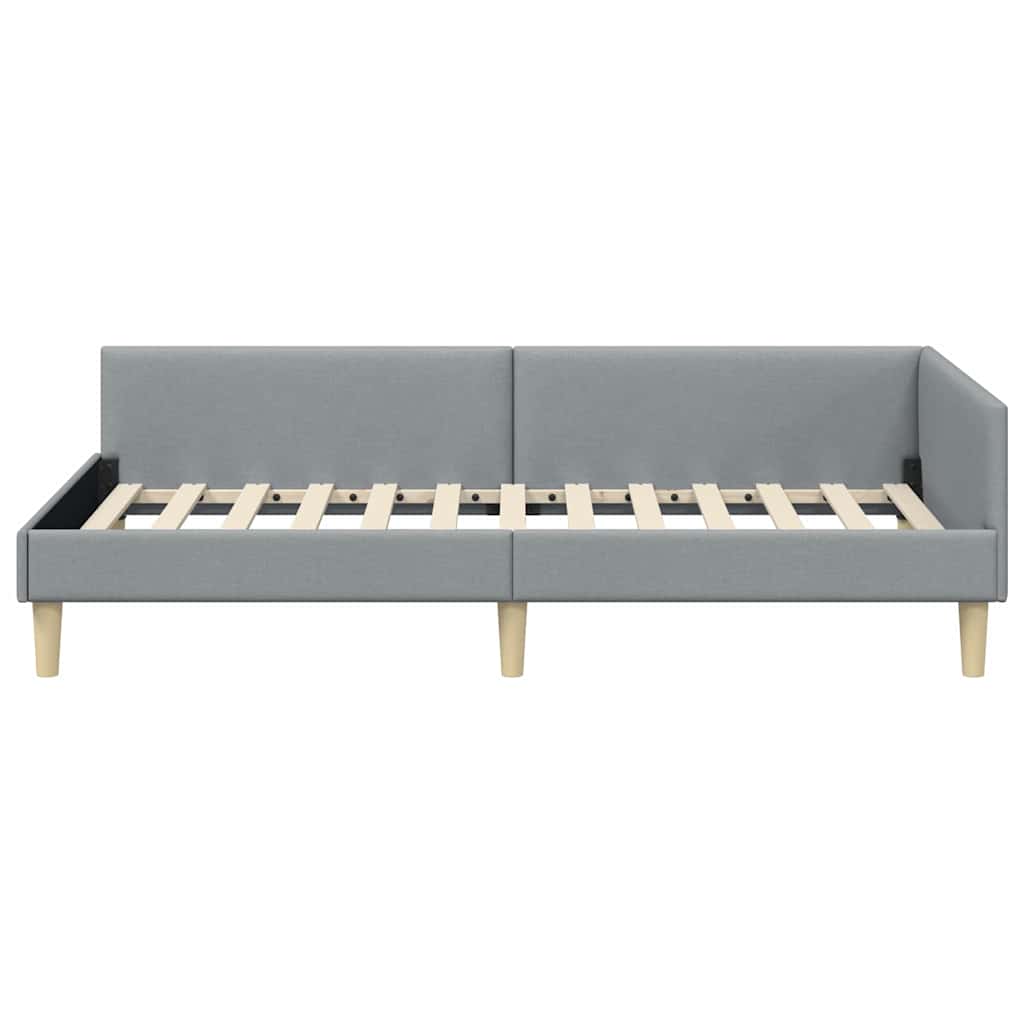 Hjørnesengramme Lysegrå 80 x 200 cm Stof