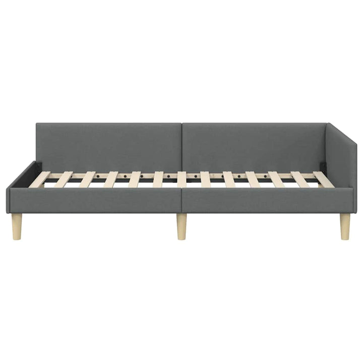 Hjørnesengramme Mørkegrå 80 x 200 cm Stof