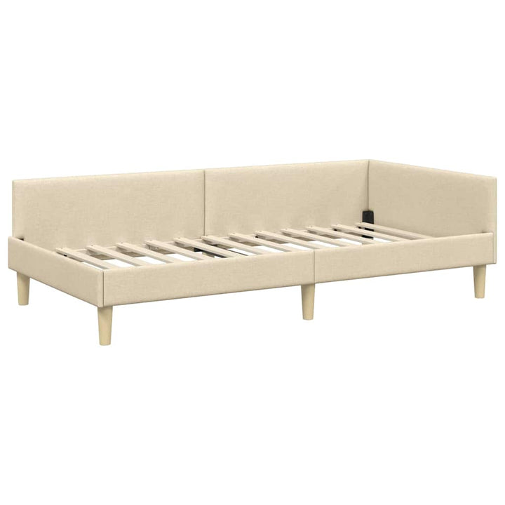 Hjørnesengramme Creme 90 x 190 cm Stof