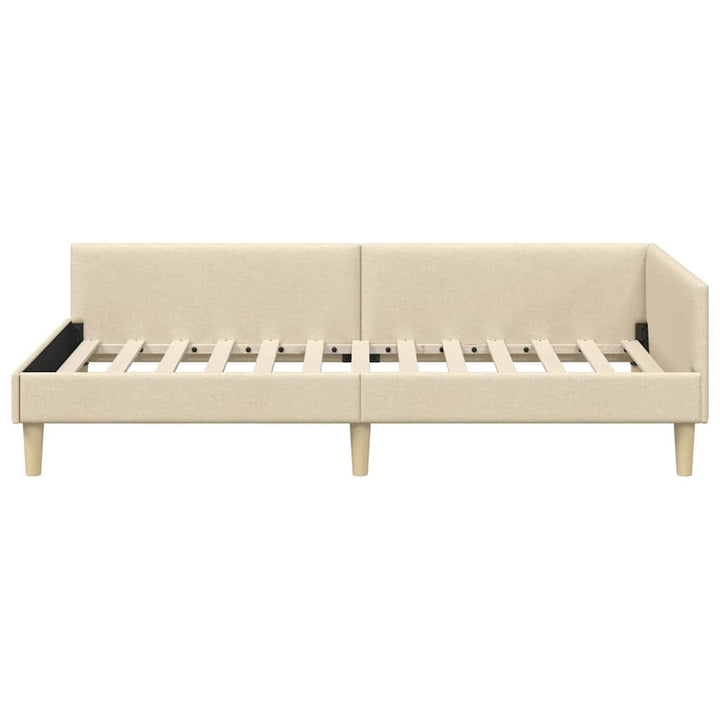 Hjørnesengramme Creme 90 x 190 cm Stof