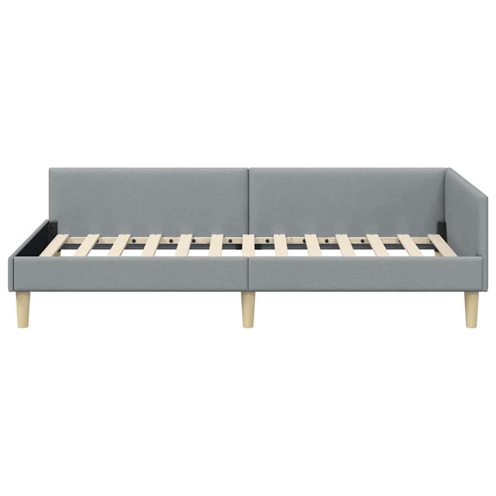 Hjørnesengramme Lysegrå 100 x 200 cm Stof