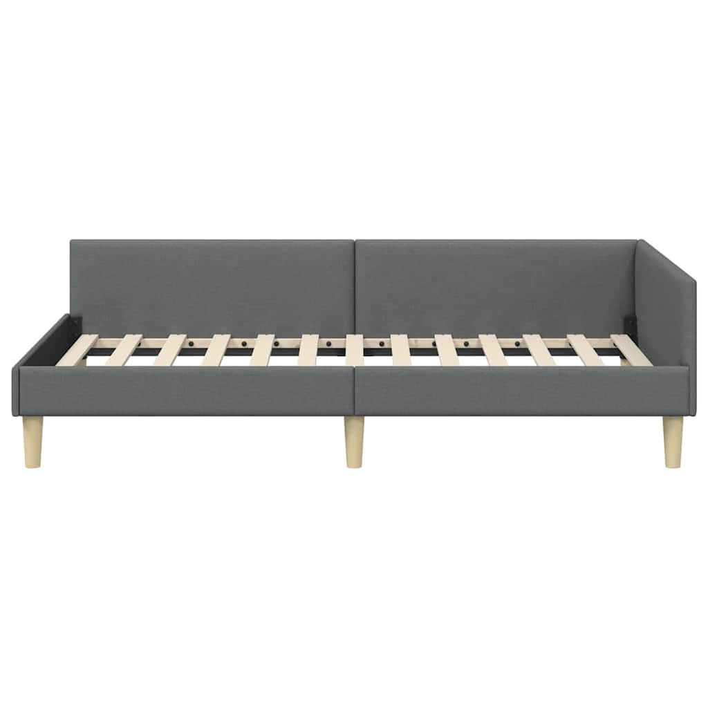 Hjørnesengramme Mørkegrå 100 x 200 cm Stof