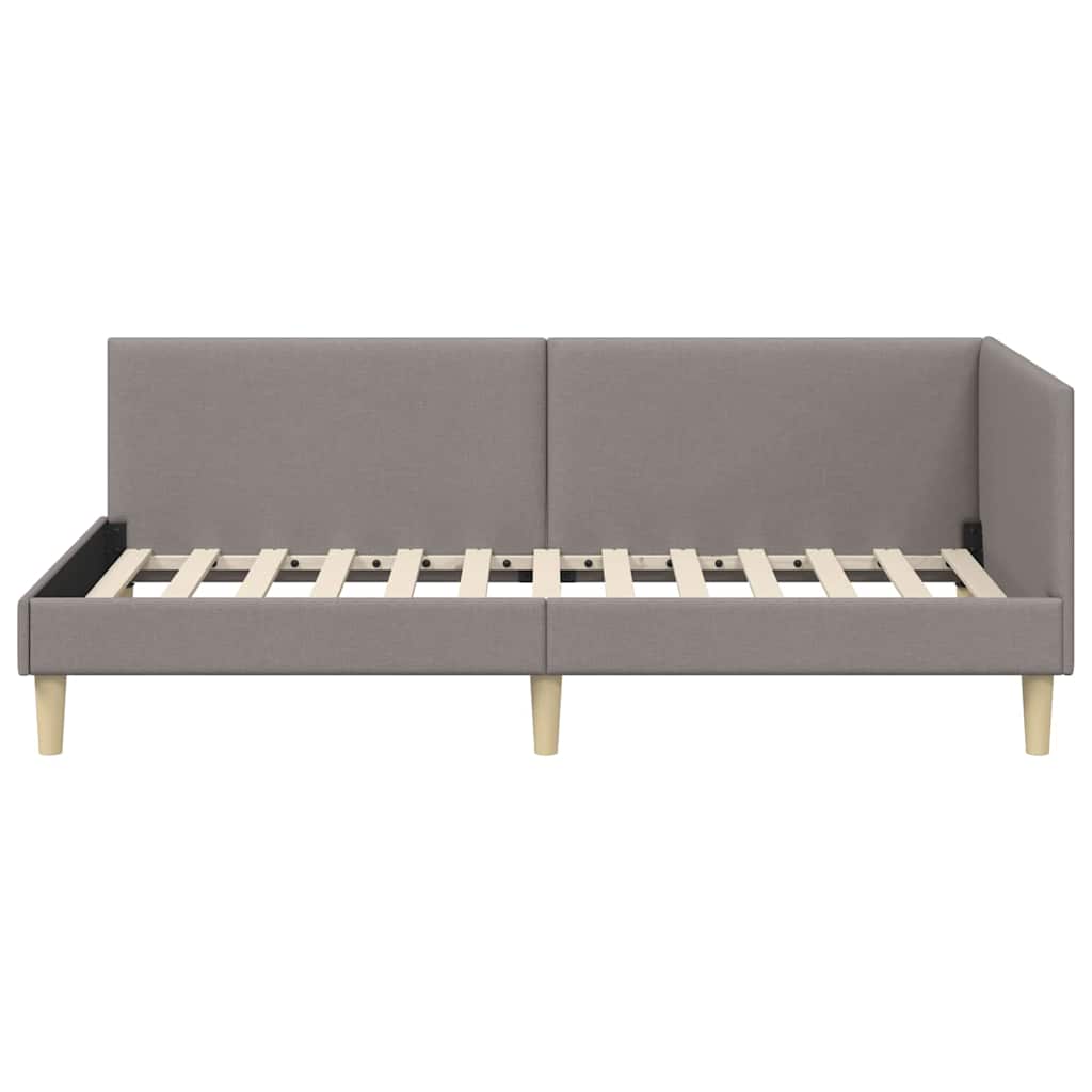 Hjørnesengramme Gråbrun 80 cm x 200 cm Stof og krydsfiner