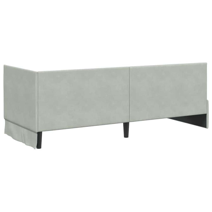 Hjørnesengramme med hovedgærde Lysegrå 80 cm x 200 cm Fløjl