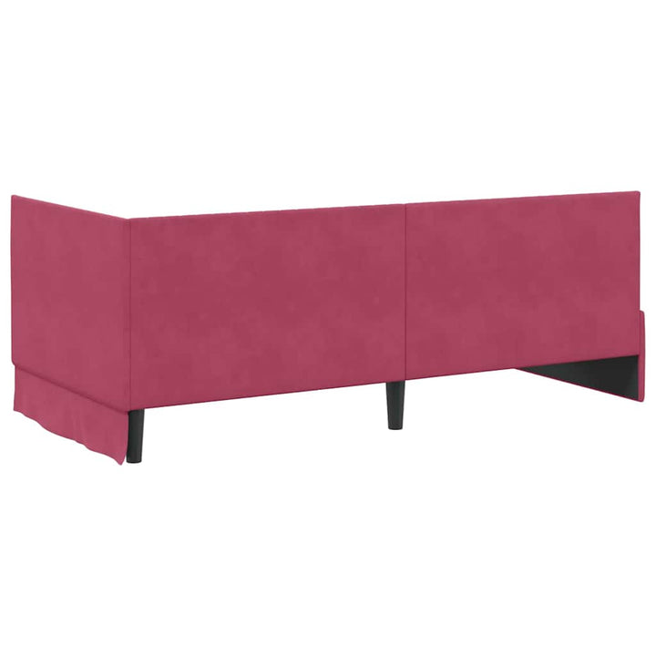 Hjørnesengramme med hovedgærde Vinrød 90 cm x 190 cm Fløjl