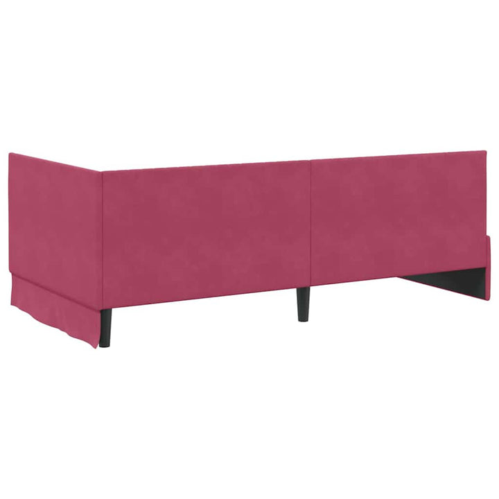 Hjørnesengramme med hovedgærde Vinrød 100 cm x 200 cm Fløjl