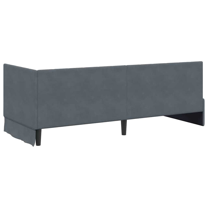 Hjørnesengramme med hovedgærde Mørkegrå 80 cm x 200 cm Fløjl