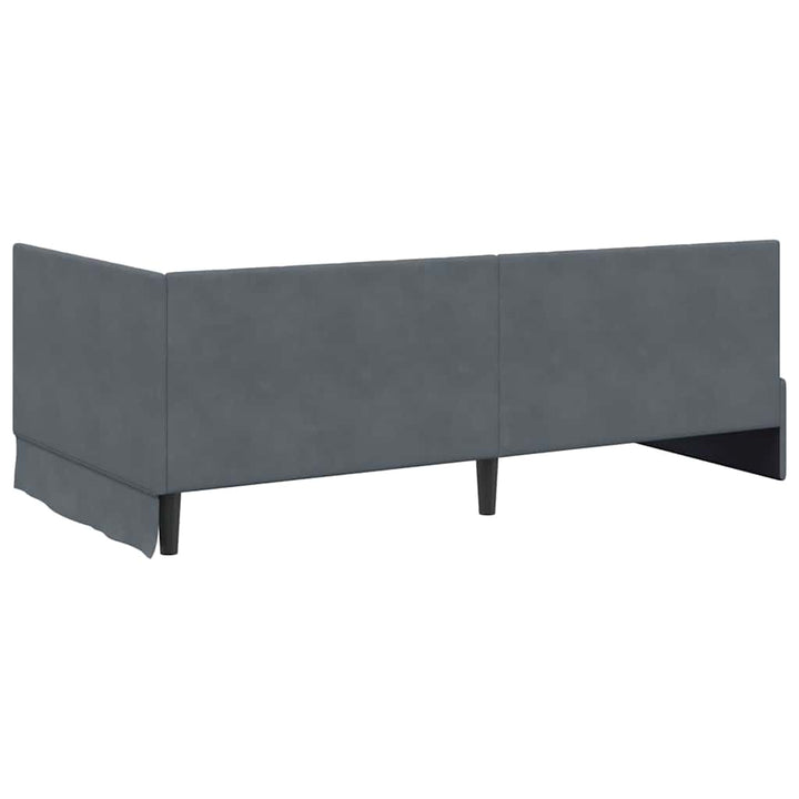 Hjørnesengramme med hovedgærde Mørkegrå 90 cm x 200 cm Fløjl