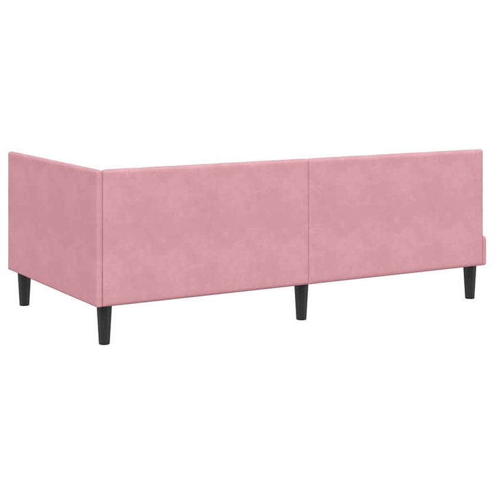 Hjørnesengramme med hovedgærde Lyserød 90 cm x 200 cm Fløjl