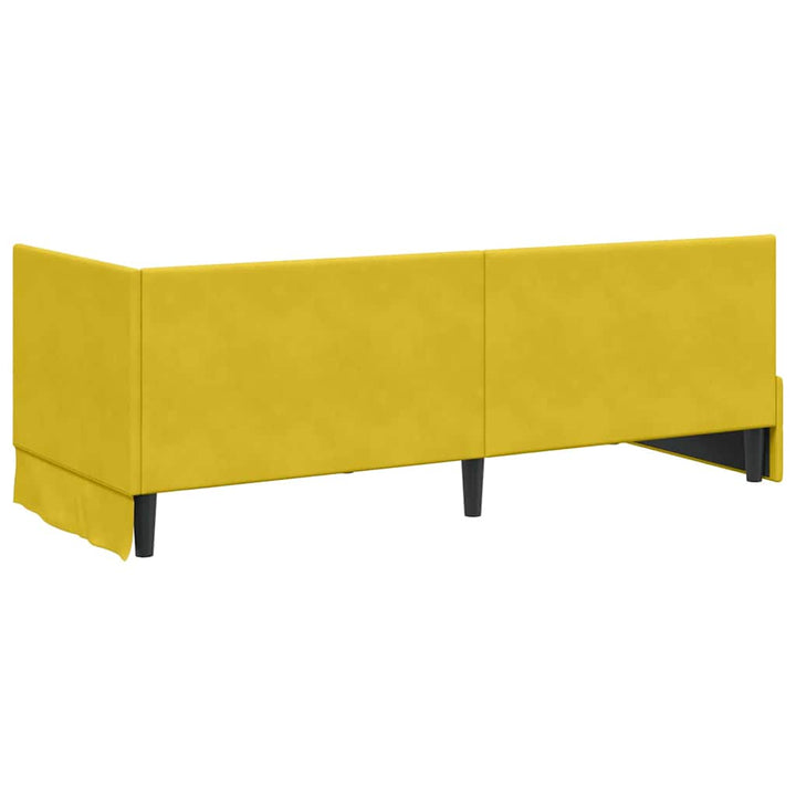 Hjørnesengramme med hovedgærde Gul 80 cm x 200 cm Fløjl