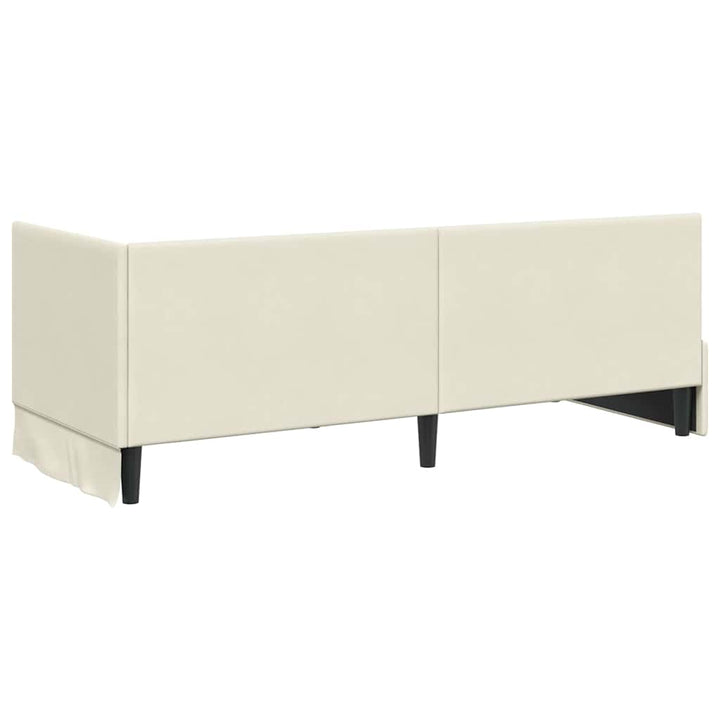 Hjørnesengramme med hovedgærde Creme 80 cm x 200 cm Fløjl