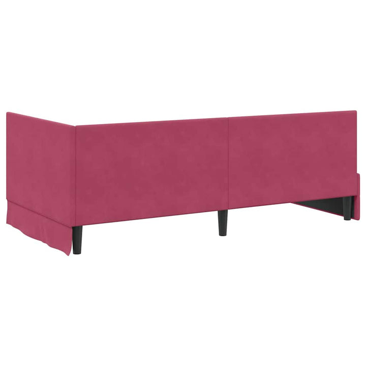 Hjørnesengramme med hovedgærde Vinrød 90 cm x 190 cm Fløjl