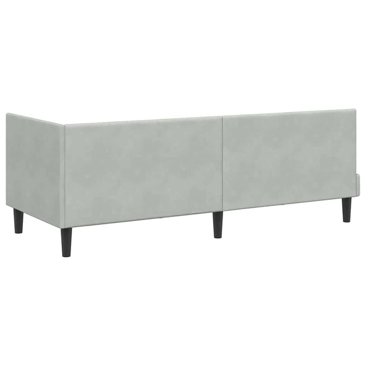 Hjørnesengramme med hovedgærde Lysegrå 80 cm x 200 cm Fløjl