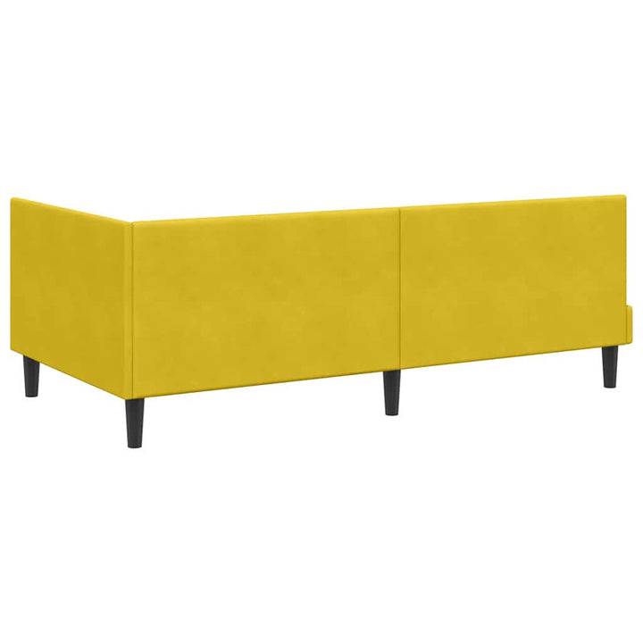 Hjørnesengramme med hovedgærde Gul 90 cm x 190 cm Fløjl