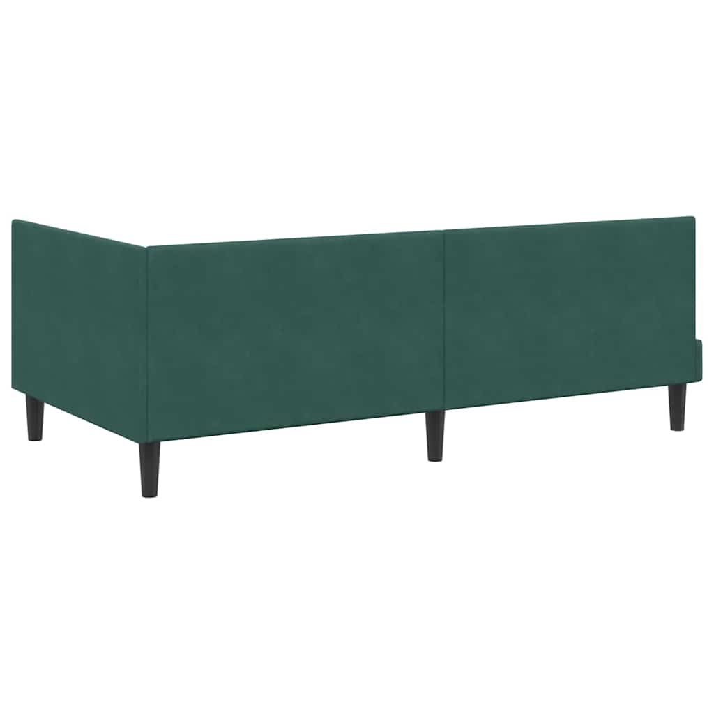 Hjørnesengramme med hovedgærde Mørkegrøn 90 cm x 200 cm Fløjl