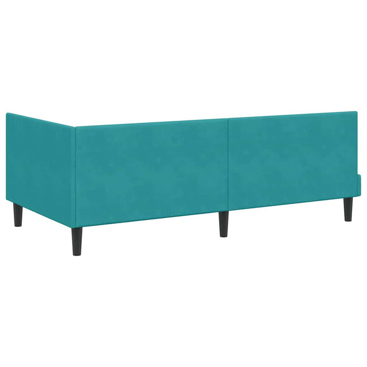 Hjørnesengramme med hovedgærde Turkis 90 cm x 200 cm Fløjl