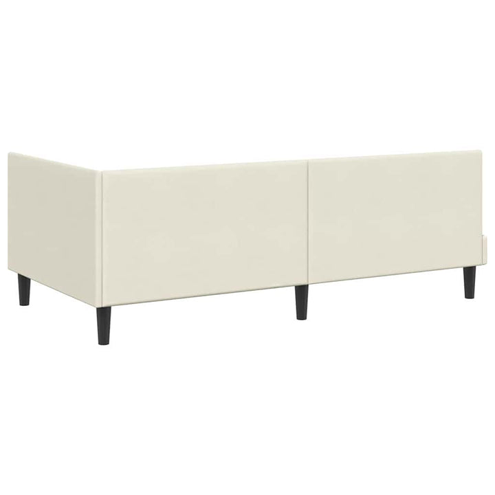 Hjørnesengramme med hovedgærde Creme 100 cm x 200 cm Fløjl