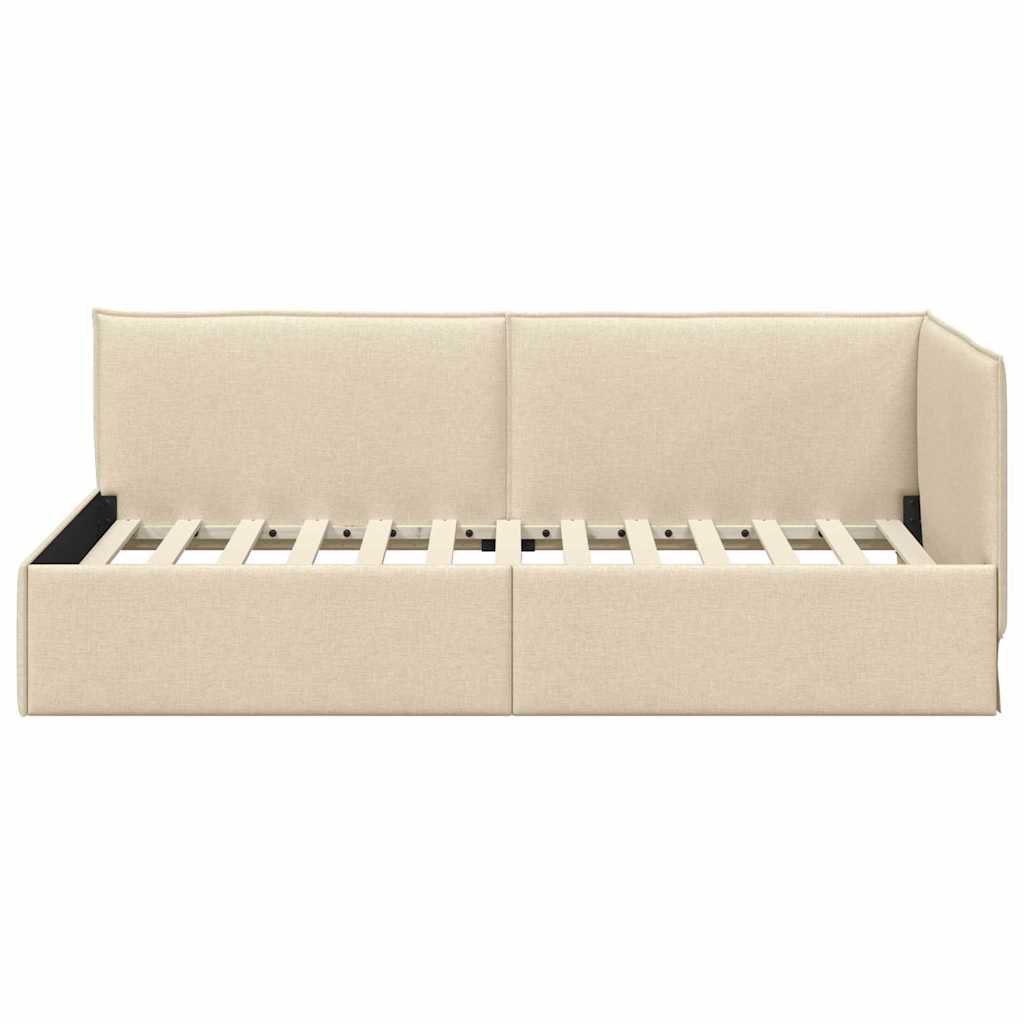 Hjørnesengramme Creme 90 x 200 cm Stof