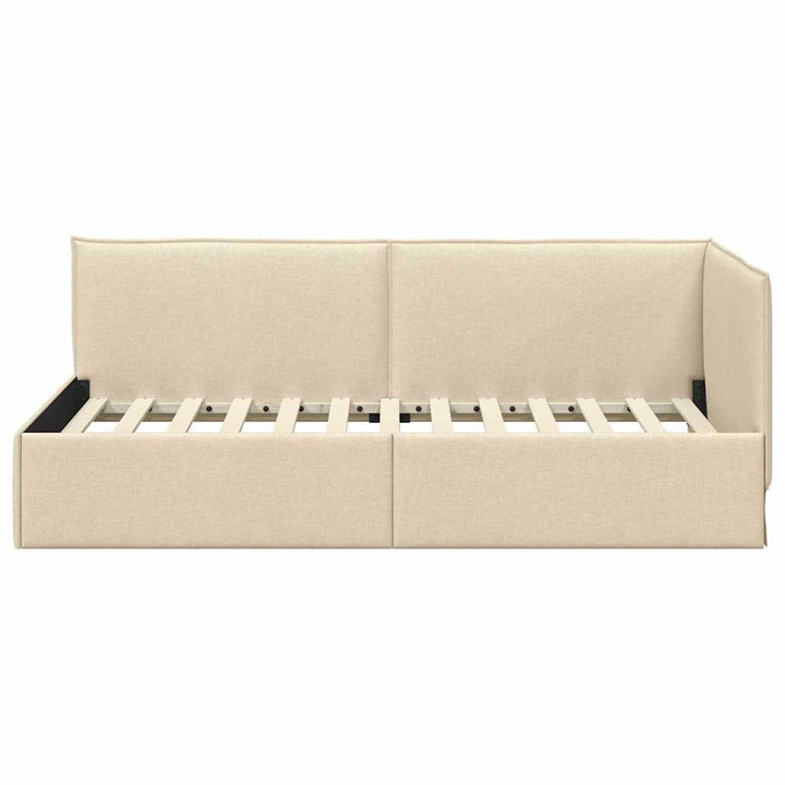 Hjørnesengramme Creme 90 x 200 cm Stof