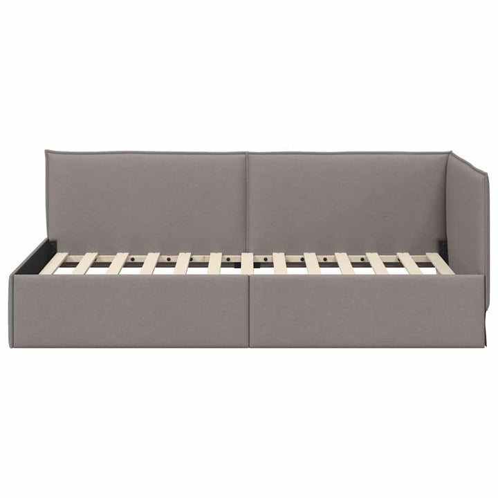 Hjørnesengramme Gråbrun 100 x 200 cm Stof