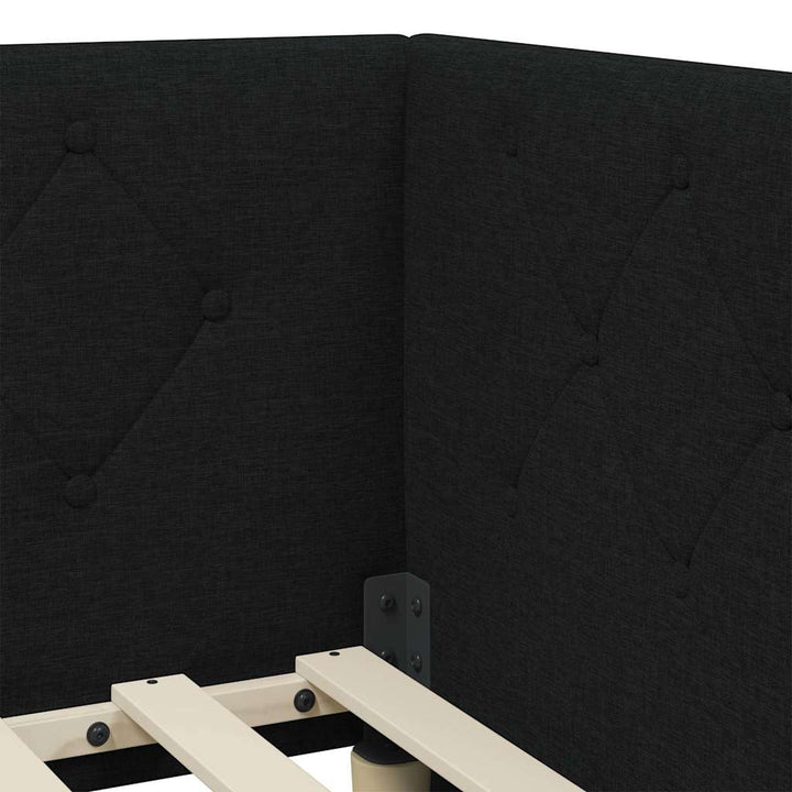 Hjørnesengramme Sort 80 x 200 cm Stof