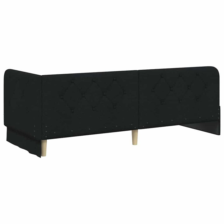 Hjørnesengramme Sort 80 x 200 cm Stof