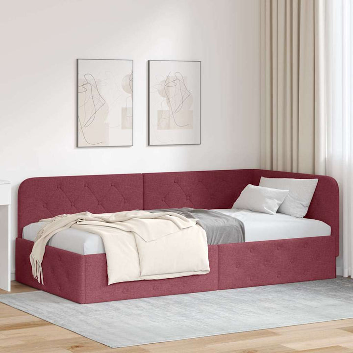 Hjørnesengramme Vinrød 100 x 200 cm Stof