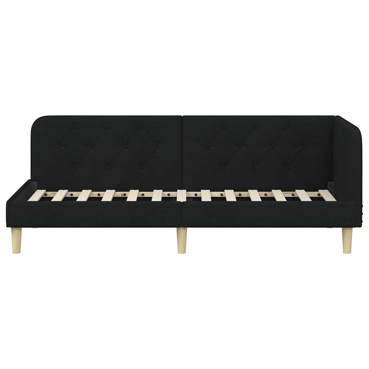 Hjørnesengramme Sort 80 x 200 cm Stof