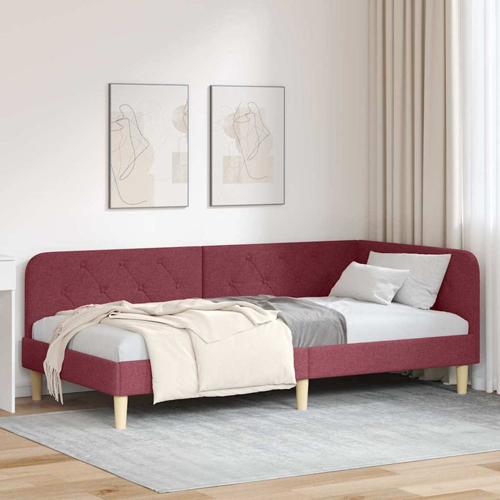 Hjørnesengramme Vinrød 100 x 200 cm Stof