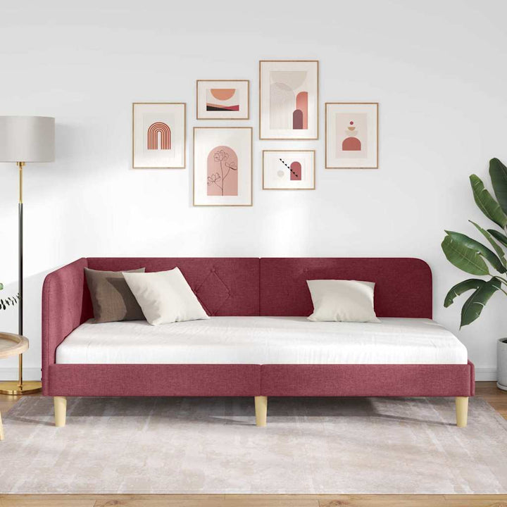 Hjørnesengramme Vinrød 100 x 200 cm Stof