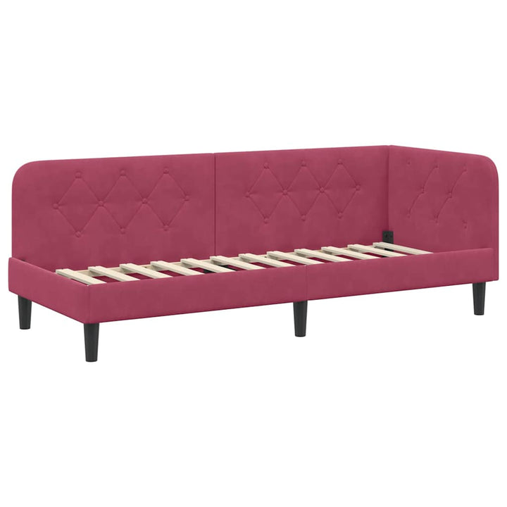 Hjørnesengramme Vinrød 80 x 200 cm Fløjl