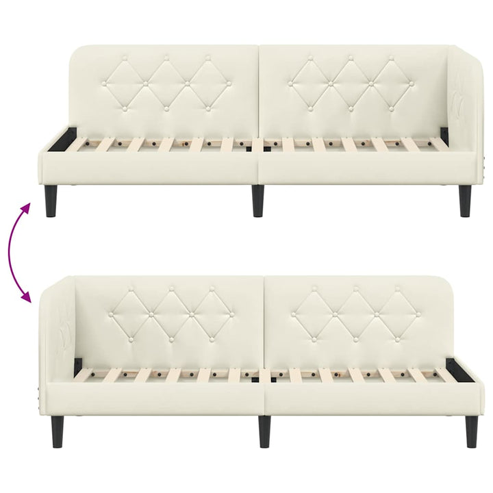 Hjørnesengramme Creme 80 x 200 cm Fløjl