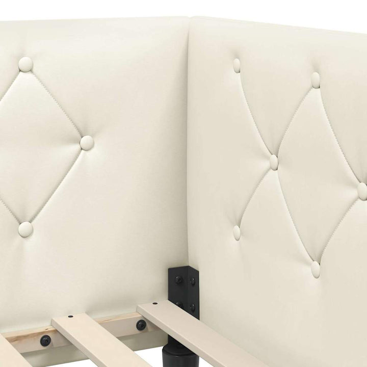 Hjørnesengramme Creme 100 x 200 cm Fløjl