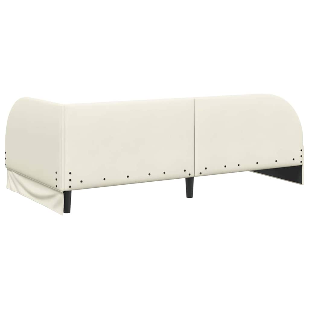Hjørnesengramme med hovedgærde Creme 90 cm x 200 cm Fløjl